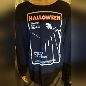 Halloween II oversized T shirt Black licensed T with bold graphics. Unisex XL